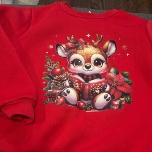🟢10/$10 - Red Kids Reindeer Holiday Sweatshirt